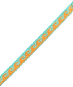 Lint armbandje waves turquoise/ oranje