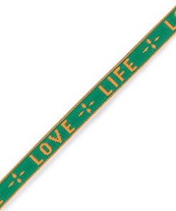 Lint armbandje love life groen/ oranje
