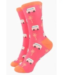 Dames sokken - roze bussen