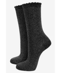 Dames sokken - zwart glitter sokken
