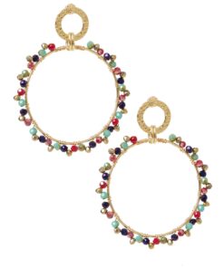 Oorbellen multi strass rond
