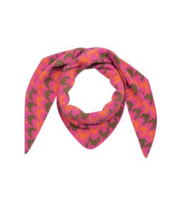 Sjaal zig zag roze oranje groen