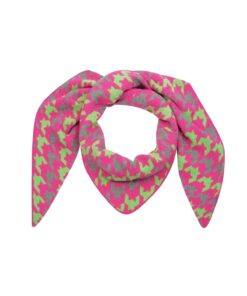Sjaal zig zag roze groen