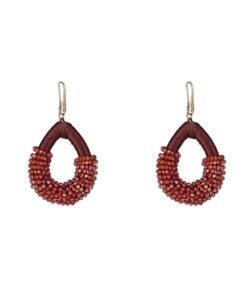 Day & Eve Threaded Beads Drop - Burgundy