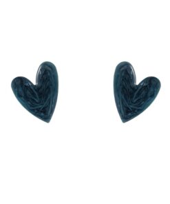 Day & Eve E55027-3 Heart Stud - dark blue