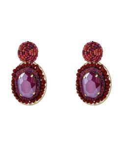 Day & Eve E55195-4 Rolled Top Drop Stone - burgundy