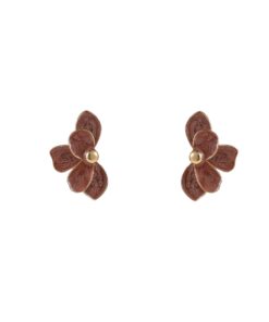 Day & Eve E55032-2 Half Flower Stud - brown