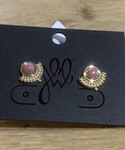 Oorbellen knopjes - waaier oud roze
