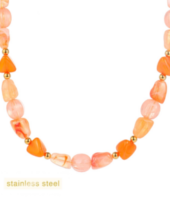 Day & Eve Long Stones Necklace – Pink