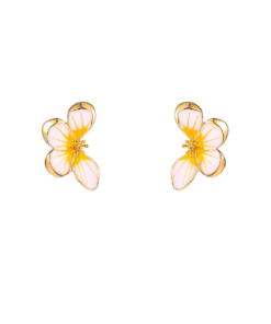 Day & Eve Half Flower Stud – Yellow