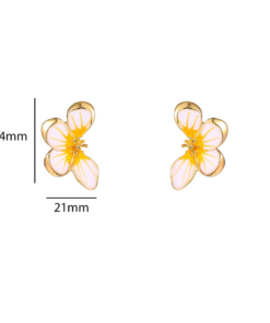 Day & Eve Half Flower Stud – Yellow - Afbeelding 3
