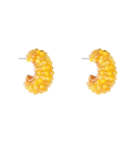 Day & Eve Beaded Small Hoop – Butter Yellow