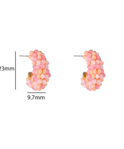 Day & Eve  Beaded Small Hoop – Pastel Pink - Afbeelding 3