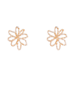 Day & Eve Big Flower Stud – White