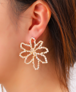 Day & Eve Big Flower Stud – White - Afbeelding 2
