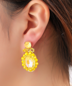 Day & Eve Long Stone Earring – Butter Yellow - Afbeelding 2