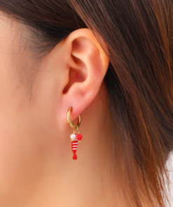 Day & Eve Small Fish Hoop – Red - Afbeelding 2