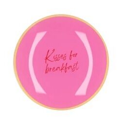 Plate Round Kisses For Breakfast 18x18x2 cm