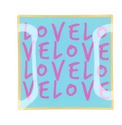 Plate Square Love Love Love 18x18x2cm