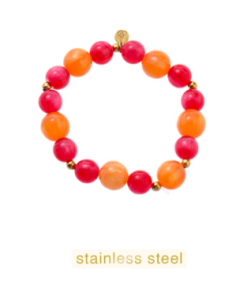Day & Eve Glamour Stones Bracelet – Orange + Pink
